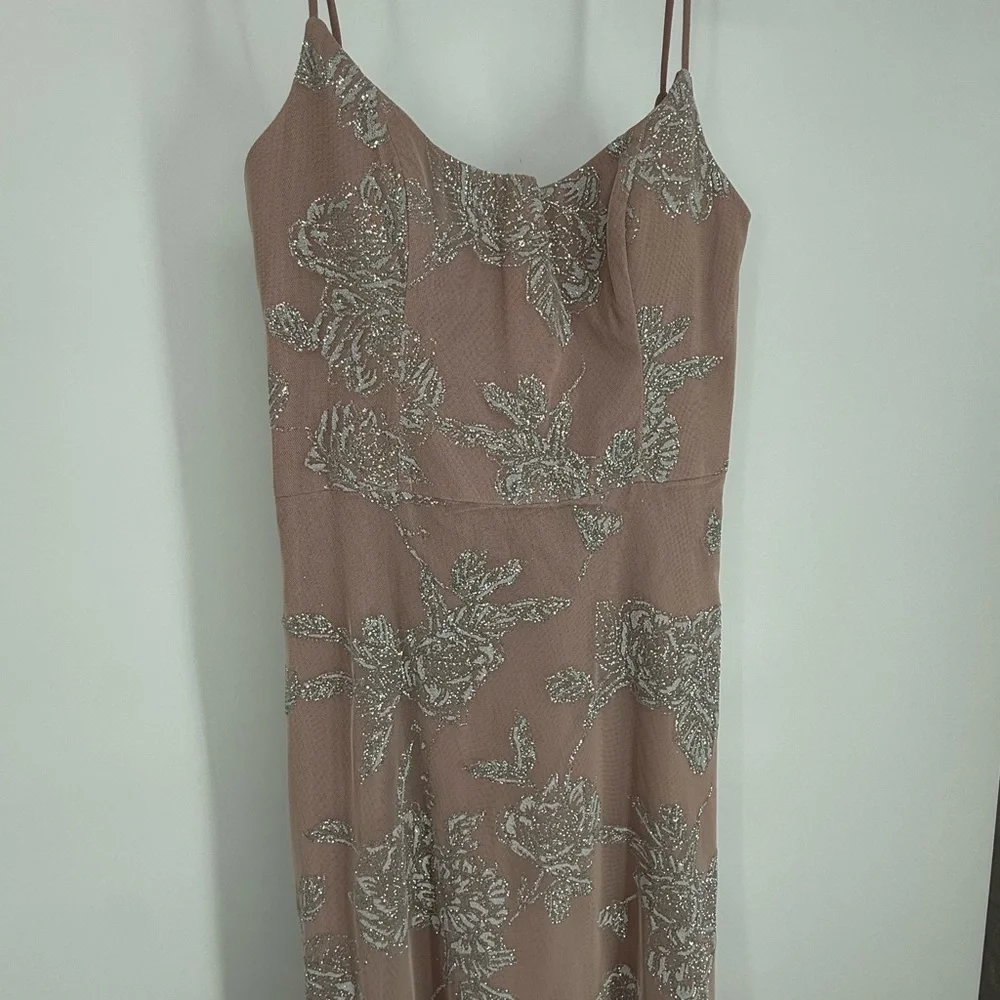 Hayley Paige Occasions Blush Lace Maxi Dress - Picture 3 of 5